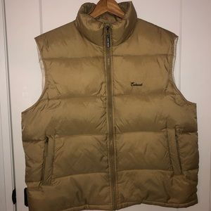 Vintage Y2K Exhaust Function Down-Filled Puffer Vest In Tan
